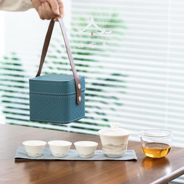 旅行茶具套裝陶瓷便攜式簡約日式蓋碗一杯快客杯二杯車載小套茶杯