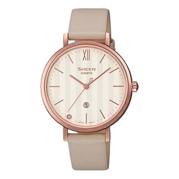 CASIO SHEEN Waterproof Quartz Sapphire Crystal Pink Analog