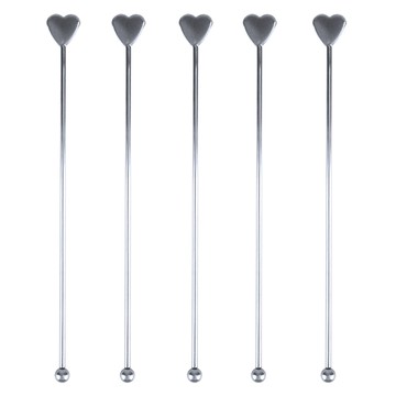 Inbloom 愛心不鏽鋼攪拌棒  5個  銀色