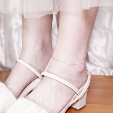 ART64 純銀 扭轉設計 方扭蛇鍊 925純銀腳鍊 女生腳鍊