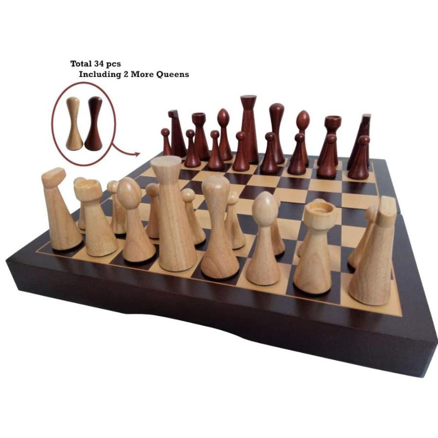 STARPPLE Weighty  Durable 16 inch Real Wooden Chess Set. Luxurious Handmad