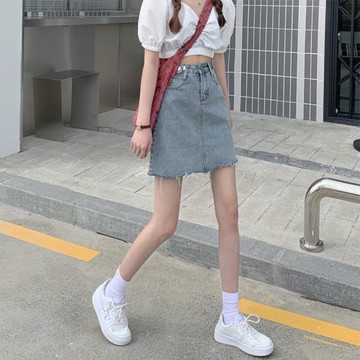 牛仔半身裙高腰a字裙女秋季2025新款大碼胖mm小個子短裙包臀裙子