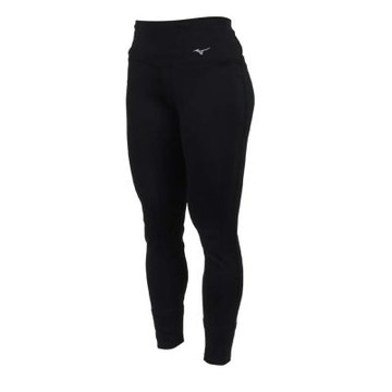 MIZUNO 女緊身長褲-台灣製  慢跑 訓練 雙層 美津濃 K2TBC73309 黑淺紫
