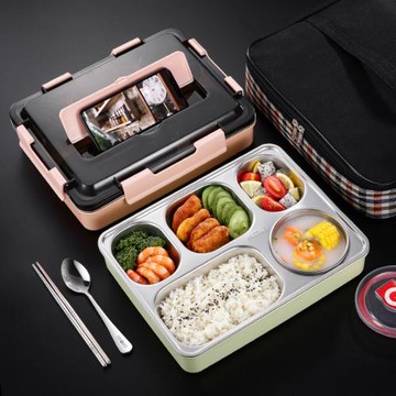 xesea喜詩上班族微波爐加熱飯盒手提包304不銹鋼分隔型學生便當碗
