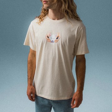 RIPNDIP HAPPY KITTY TEE 米白色 短袖T恤 中指貓 台灣總代理-ALL
