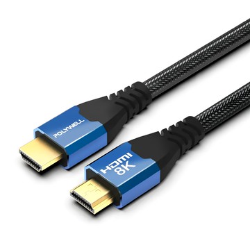 POLYWELL 寶利威爾 2.1 亮藍 發燒線 鋁合金編織線 認證線 1m  PW15-W60-T910  1條