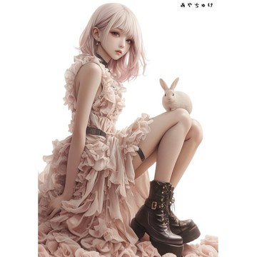 【3 月新款 2】07-095-0116 人物貼紙 動物與少女蕾絲