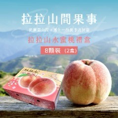 【拉拉山間果事】拉拉山水蜜桃禮盒8顆裝x2盒(淨重1.35kg/盒)