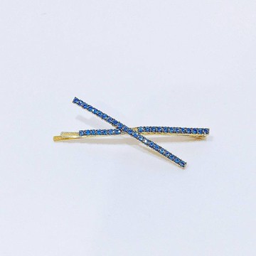 現貨專區｜交叉亮鑽藍鑽平夾-藍(B-uxp37-bu)｜送禮精選店家★Reyna jewelry 女王飾品