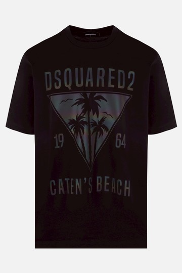 DSQUARED2 cotton t-shirt with olographic print Man