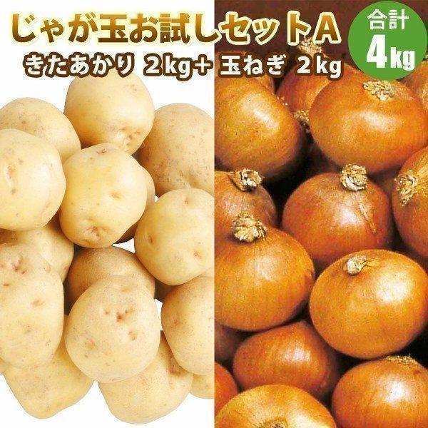 じゃがいも ジャガイモ じゃが玉お試しセットＡ きたあかり ２kg玉ねぎ ２kg （新じゃがいも） 北海道 産直 内祝