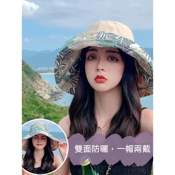免運🎁雙麵漁夫帽女 夏季時尚韓版遮臉大帽簷遮陽帽防曬防紫外綫太陽帽 大頭圍雙面戴漁夫帽子男潮日系水桶帽女顯臉小遮陽帽盆帽
