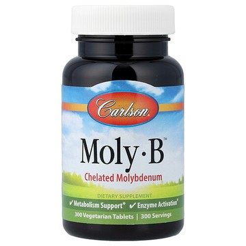 Carlson, Moly-B™，螯合鉬，300 片素食片（每片 500 微克）