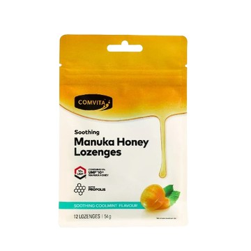 [壽滿趣] Comvita 康維他紐西蘭麥蘆卡蜂蜜潤喉糖 - 薄荷蜂膠/橄欖葉 (54g/包)-薄荷蜂膠*2包