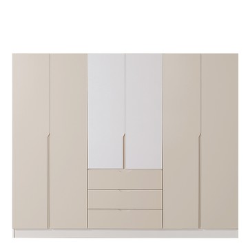 直人木業-RJ北歐奶油風開門衣櫃組240公分(單吊+雙吊+三抽)