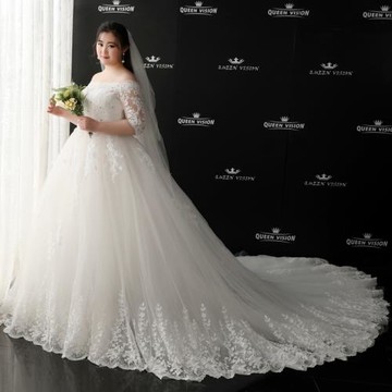 主婚紗大碼200斤胖mm加大加肥拖尾夏2025新款新娘重工遮手臂顯瘦
