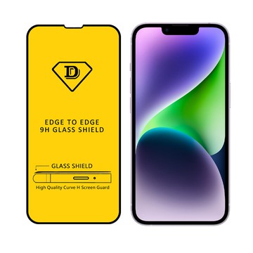 YANG YI iPhone 14 Plus / i14+ 全膠滿版二次強化9H鋼化玻璃膜防爆保護貼-黑