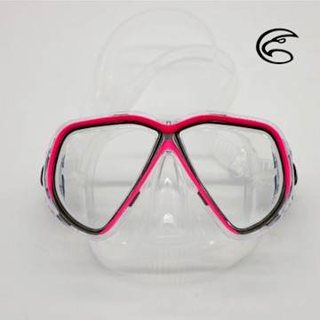 ADISI 雙眼面鏡 玫紅灰色 WM02 (蛙鏡、浮潛、潛水、戲水、泳鏡、潛水面鏡)