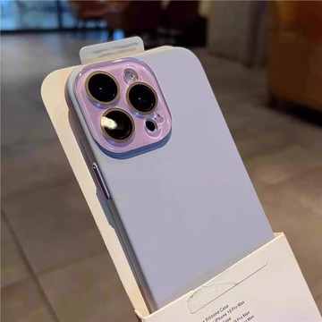 丁香紫色磨砂膚感適用蘋果16promax手機殼極簡風女新款iphone15pro保護套13鏡頭膜14男士防摔外殼11硬殼plus