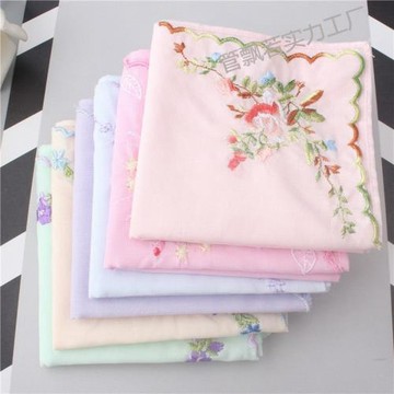秀色旗袍繡花手帕刺繡女士薄布柔軟手絹古風漢服配飾方巾