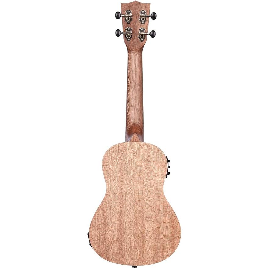 Kala Burled Meranti Concert Ukulele w  EQ, Red Sonoma Case Bundle, KA-20CE