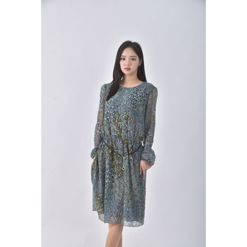 (S) g2000質感綠色綁帶洋裝二手衣