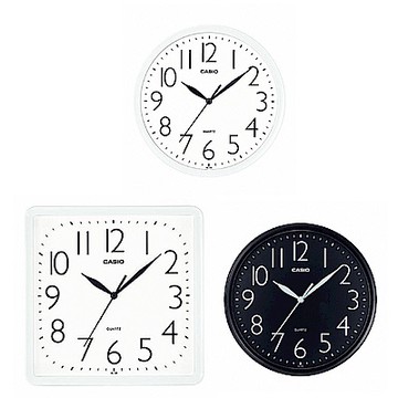 【CASIO】新版清晰放大數字經典圓形/方掛鐘(IQ-05/IQ-06系列)