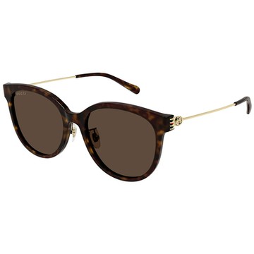 GUCCI | 奢華密語圓框太陽眼鏡 | 琥光棕