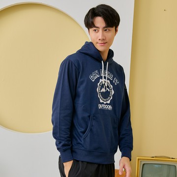 【OUTDOOR】山峰圖印花連帽大學T-寶藍色 ODC6252ERB (ODCLO)