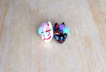 紫陽狐狸面具 純銀耳環/耳夾