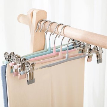 不銹鋼曬衣架掛鉤帶夾子晾內衣褲夾家用褲架無痕專用晾曬收納神器