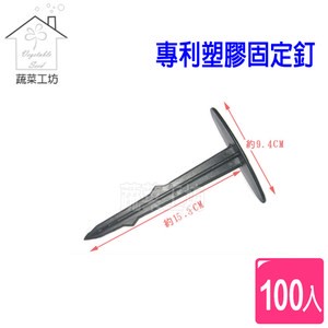 專利塑膠固定釘(專利塑膠釘) 100支裝(台灣製塑膠釘、地釘)