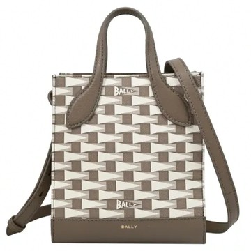 BALLY 6306549 MINI KEEP ON 品牌新款印花手提斜背兩用包.淺棕