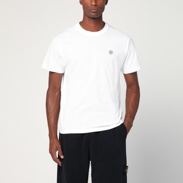 Slim fit white cotton T-shirt