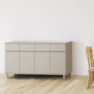 文創集 蒲田5尺四門四抽低餐櫃-150x40x80cm免組