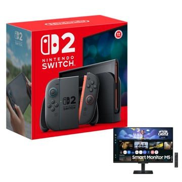 Nintendo Switch 2 主機 (台灣公司貨)+SAMSUNG 三星 27吋智慧聯網螢幕 M5 黑