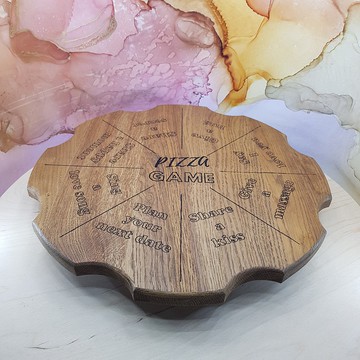 比薩遊戲旋轉服務托盤蛋糕碗服務小吃糖果食品輪盤賭