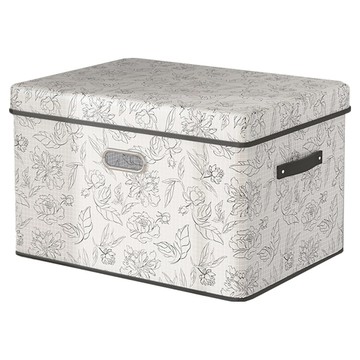小麥購物 圖案掀蓋式收納箱 L2923  大(45 x 30 x 29cm)  1個  赫本 白色
