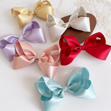 VIVILIAN韓系女童公主甜美珠光蝴蝶結百搭兒童髮夾頭飾