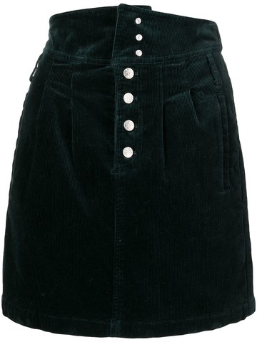 b+ab - buttoned corduroy mini skirt - women - Other fibres/Cotton - S - Green