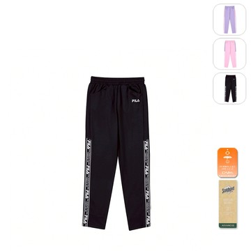 【FILA】KIDS 孩童款 抗UV 吸濕排汗 針織長褲-黑色 5PNY-8311-BK