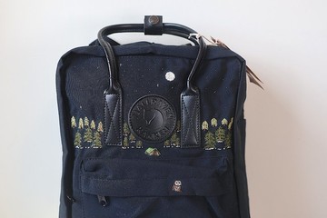 黑夜森林與帳篷 貓頭鷹//Kanken Classic全黑皮把