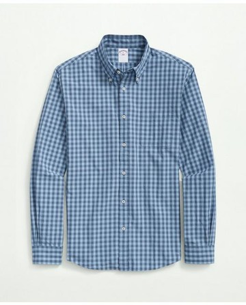 Brooks Brothers Men's Friday Shirt, Poplin Checked | Blue | Size 2XL