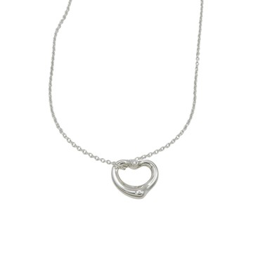 Tiffany & Co 蒂芬妮 925純銀 鑽石 Open Heart 鏈墜 項鍊 【二手名牌BRAND OFF】