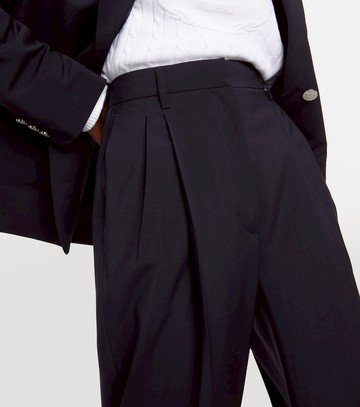 Prada High-rise wool and mohair wide-leg pants