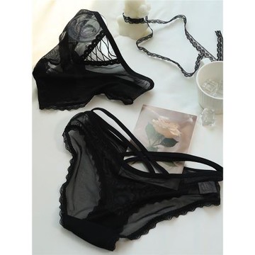 【黑色蕾絲】性感內褲女夏季薄款低腰純欲女生純棉襠無痕三角褲頭