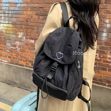 Bag House👜 【2163人收藏】新款ins風小衆韓國休閒輕便日常大容量尼龍雙肩旅行書包後背包 書包