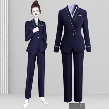 職業西裝套裝女春秋高端氣質女神范酒店前臺接待工裝珠寶店工作服