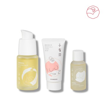 【ISUNEED 子有你】媽咪輕巧全護組（哺育油30ml＋撫紋霜30ml＋滋養油30ml）