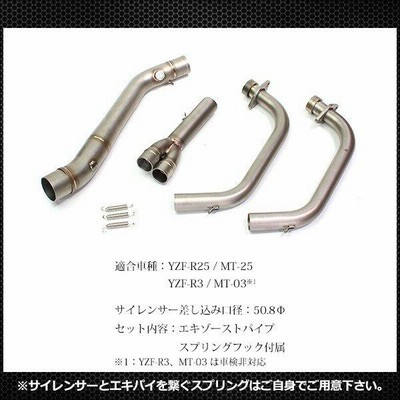 YZF R25 R3 エキゾーストパイプ MT25 MT03 汎用 サイレンサー 50.8mm